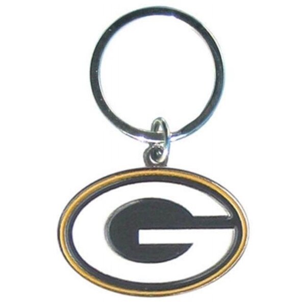 Siskiyousports Green Bay Packers Chrome Logo Cut Keychain - 5460393515
