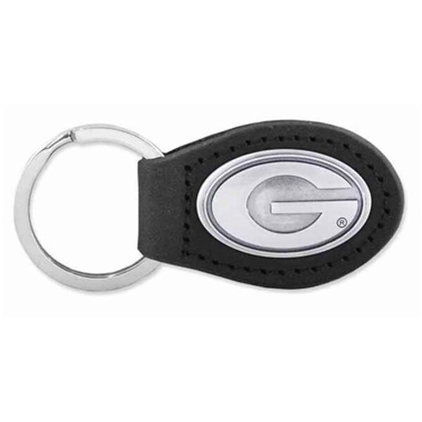 Zeppelinproducts ZeppelinProducts UGA-KL6-BLK Georgia Leather Key Fob; Black - UGA-KL6-BLK