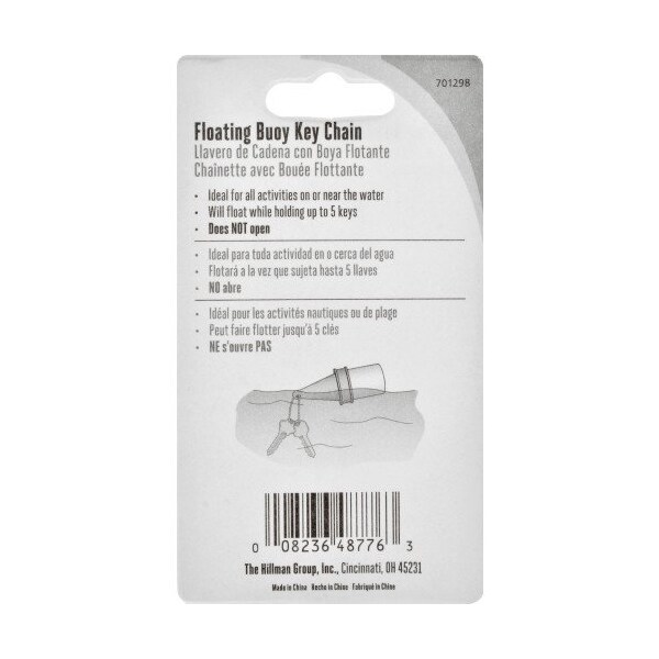 Hillman Key Chain, Red, Metal/Plastic, Sporting Accessories, 5 PK - 701298