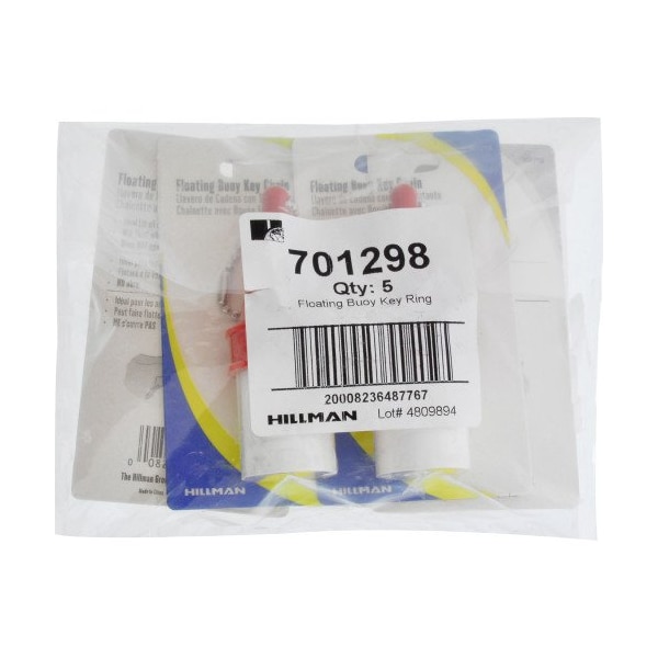 Hillman Key Chain, Red, Metal/Plastic, Sporting Accessories, 5 PK - 701298