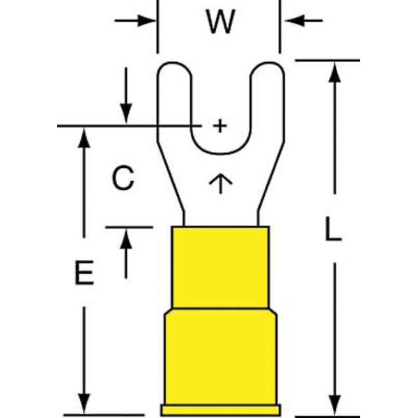 Terminal de horquilla de vinilo 12-10 AWG #8 Stud PK500 de 3M
