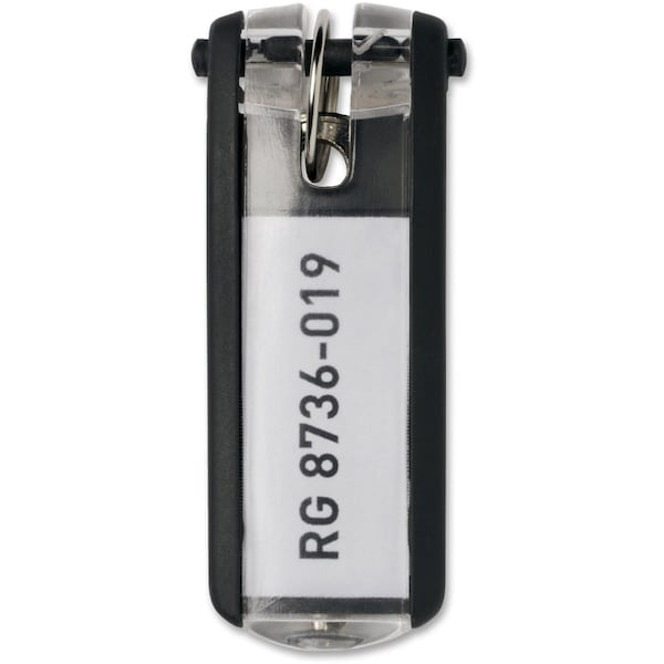 Durable Office Products Key Tag, Black, Plastic, Open/Close, Unfinished 6 PK - 195701