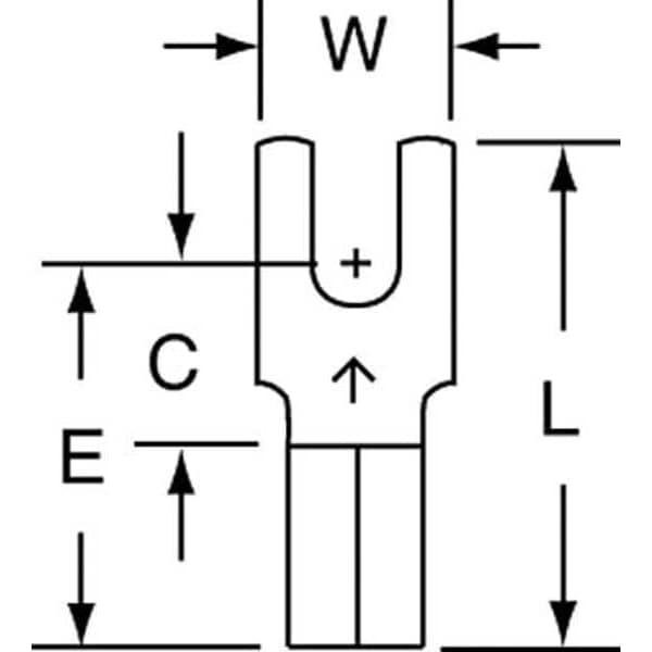 Terminal de lengüeta de bloque no aislado de 16-14 AWG para tornillo #4, paquete de 1000 unidades.