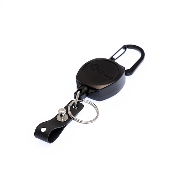 Key-Bak Hi capacity Badge and Key Retractor, 24 in. Cord, Carabiner Attach, Hi Capacity Dual ID/Split Ring End - 0KB12-0A22
