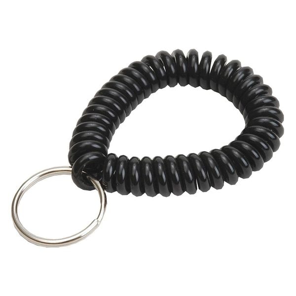 Lucky Line Wrist Coil Key Ring, Black, Single Color, 10 PK - 41020