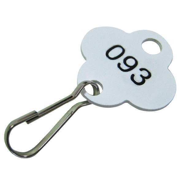 Zoro Select Key Tag, White, Plastic, Shamrock, Nickel Plated 40 PK - 33J882