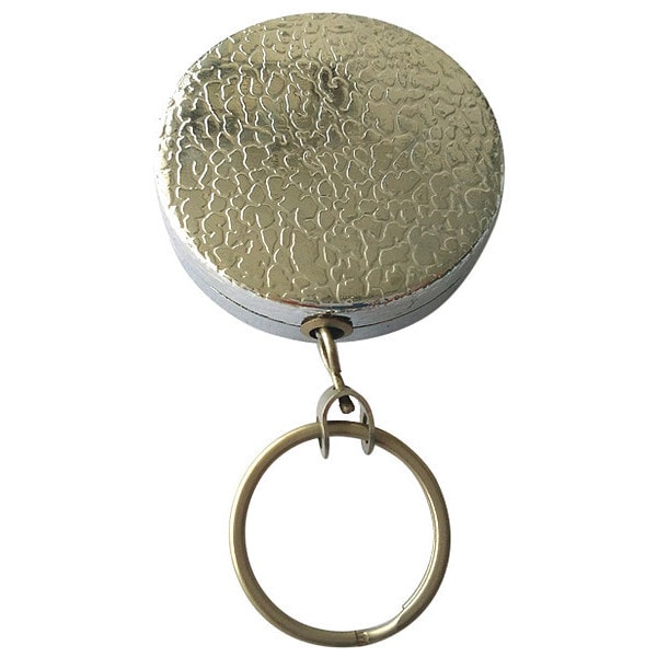 Zoro Select Key Reel, Chrome, Stainless Steel Chain, Chrome Texture - 25DU51