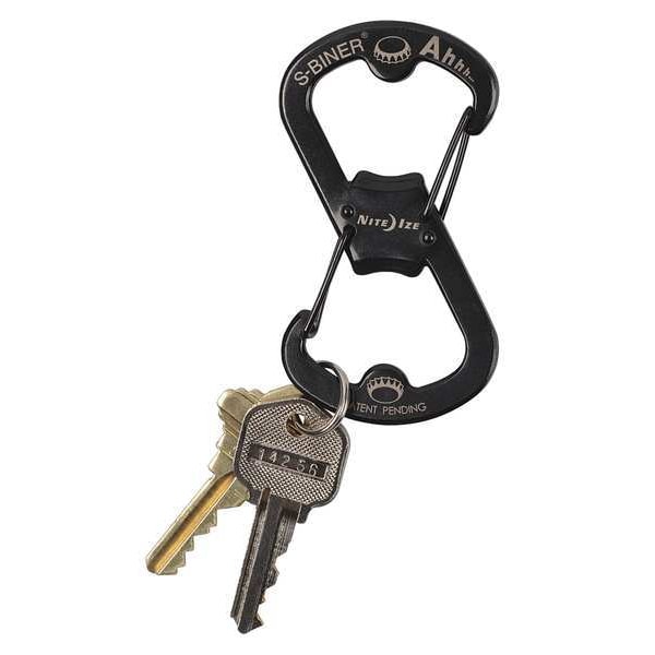 Nite Ize S-Biner Key Clip, Black, Stainless Steel, Key Holder, matte - SBO-03-01