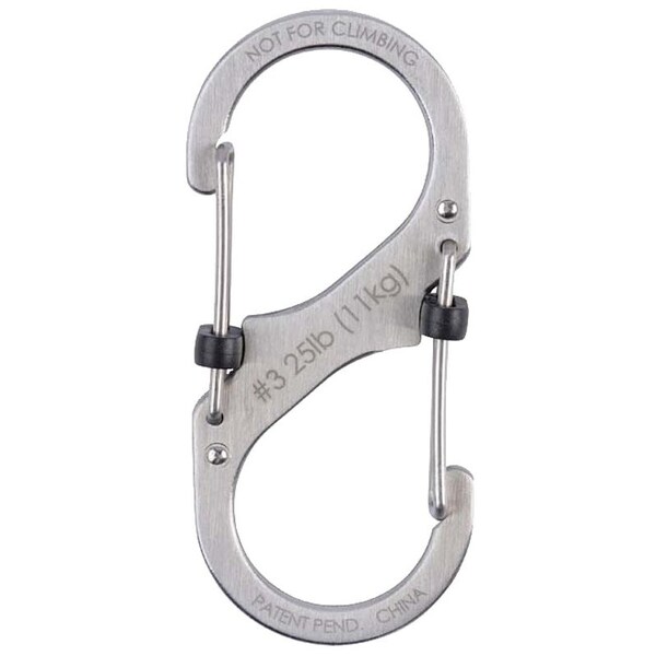 Nite Ize S-Biner Series Double-Gated Carabiner, No 3 Dia Ring, Stainless Steel - LSB3-11-R6