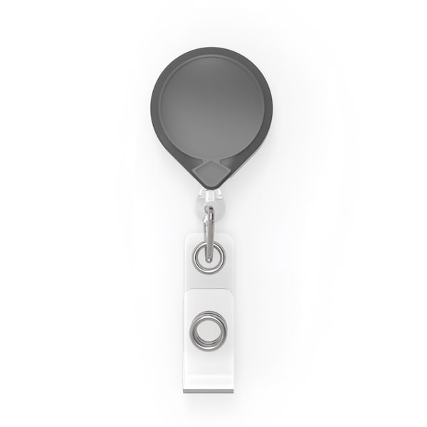 Key-Bak KEYBAK Round MINI-BAK Small Retracting Reel - Gray, Swivel Clip Clip, ID Badge Strap, 5PK - 0064-006
