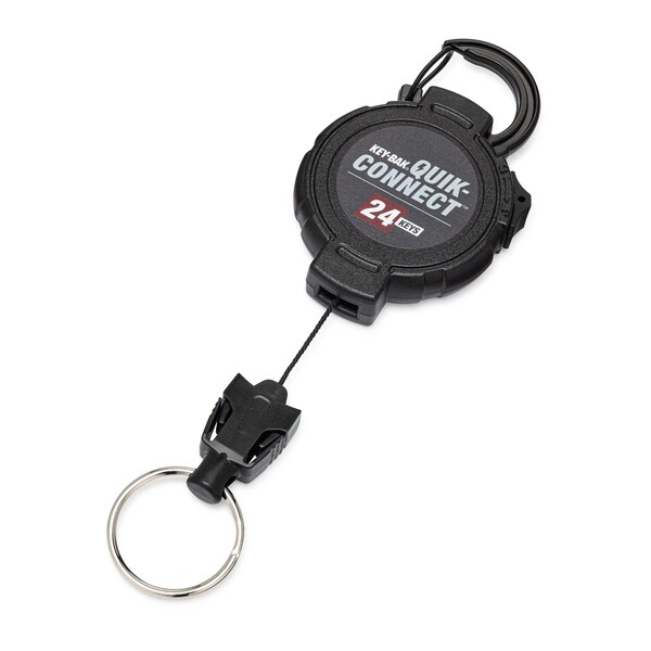 Key-Bak 24-KEY Capacity Retratractable Keychain 3 interchangeable key rings CARABINER attachment, 36" reach - 0KM2-34A24