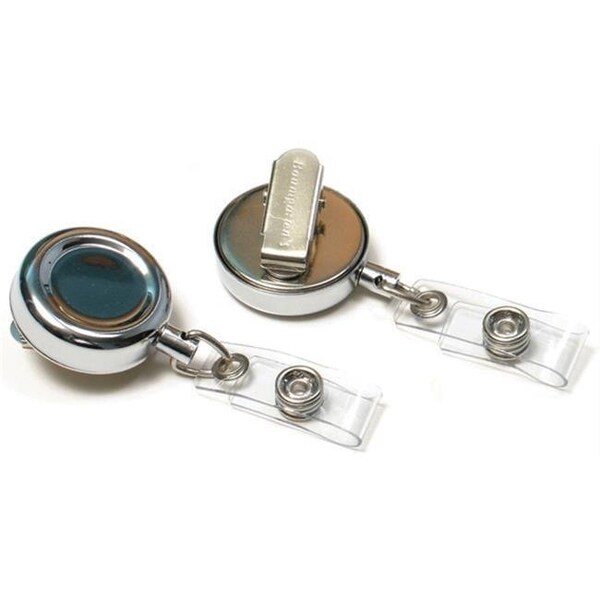 Sicurix SICURIX Standard ID Badge Reel Round Swivel Spring Clip Strap CHROME (68670) - 68670