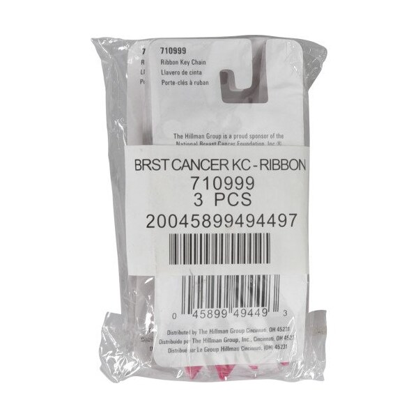 Hillman HILLMAN Breast Cancer Awareness Plastic Pink Key Chain, PK3 - 710999