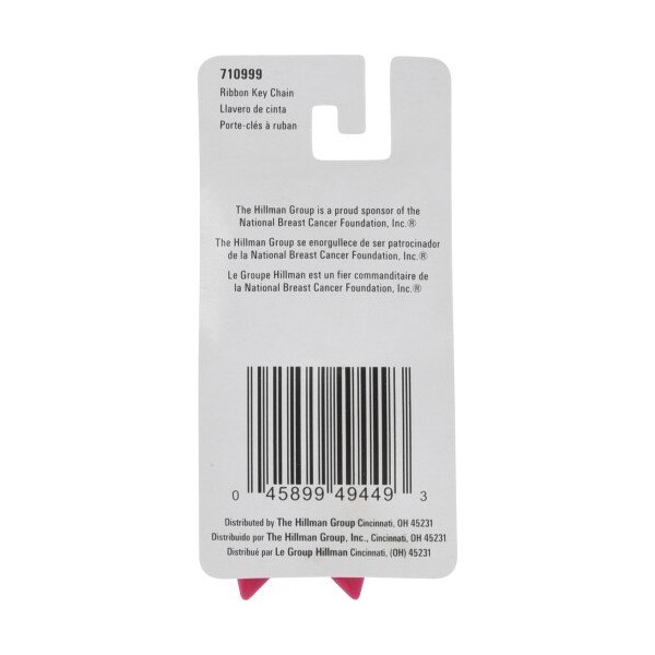 Hillman HILLMAN Breast Cancer Awareness Plastic Pink Key Chain, PK3 - 710999