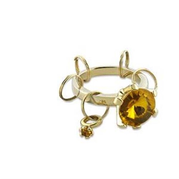 Tistheseason Unisex Gold Brass Key Ring with Synthetic in Topaz - TI1515352