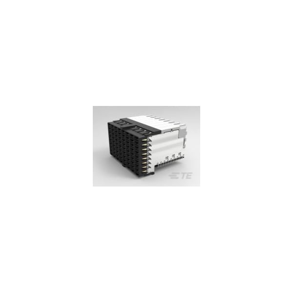 Conector de placa Te Connectivity, 8 hileras, hembra, ángulo recto, terminal de soldadura, aislante negro - 2198264-3
