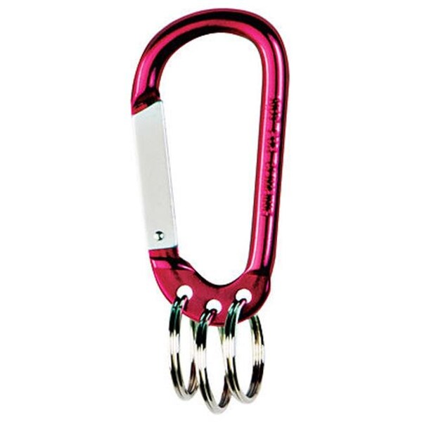 Hy-Ko Hy-Ko Products 215563 Metallic Carabineer with Three Split Rings Pack of 3 - 215563