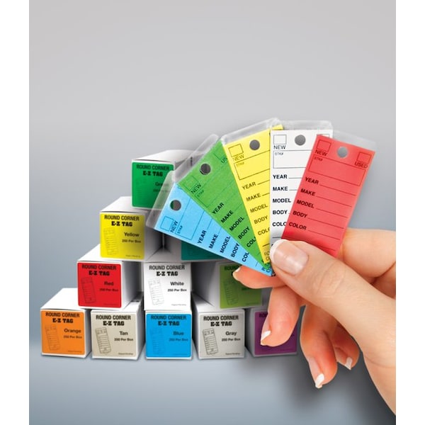 Car Dealer Depot Round Corner Self-Laminating Key Tags (250 Per Box): Tan Pk - 407-TA