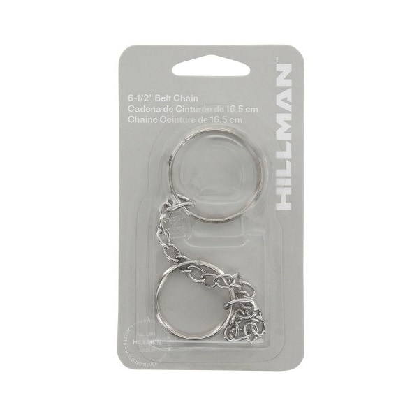 Hillman HILLMAN Metal Silver Belt Hooks/Pocket Chains Belt Hook Keychain, PK5 - 711070