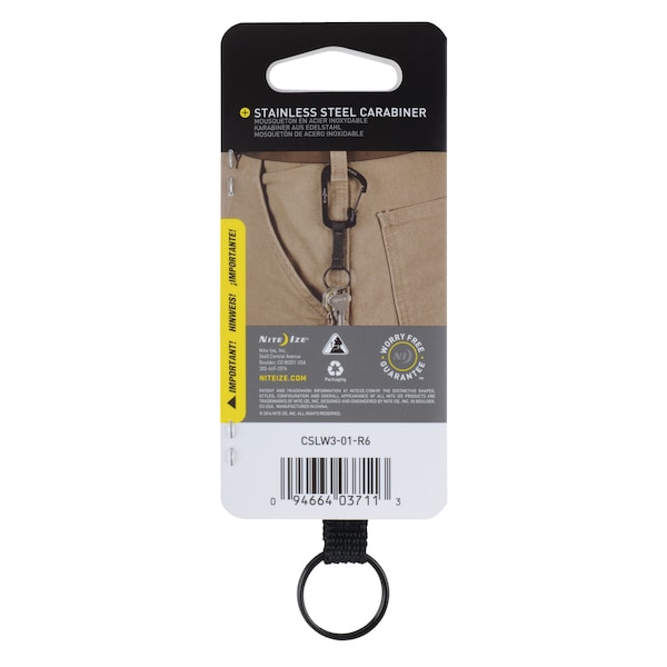 Nite Ize 2023 Nite Ize Slidelock Key Ring Stainless Steel, Black - NIT-CSLW3-01-R6