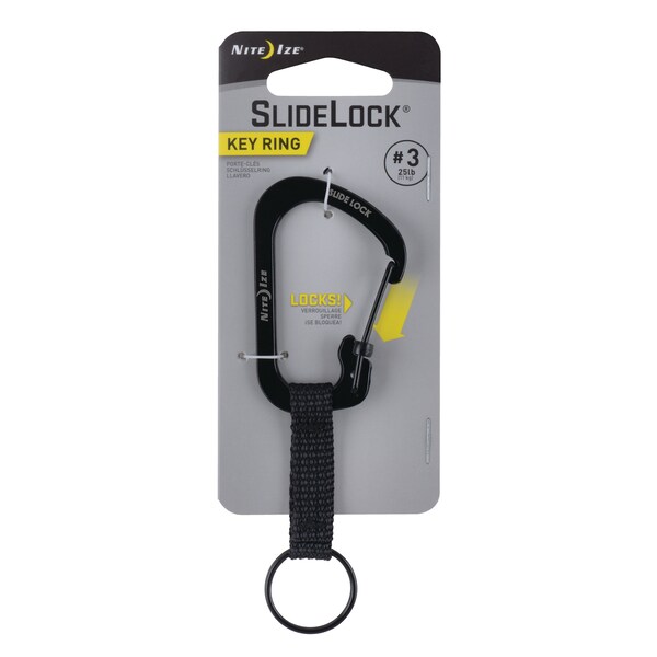 Nite Ize 2023 Nite Ize Slidelock Key Ring Stainless Steel, Black - NIT-CSLW3-01-R6