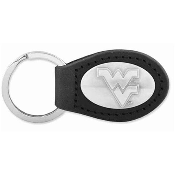 Zeppelinproducts ZeppelinProducts WVU-KL6-BLK West Virginia Leather Key Fob; Black - WVU-KL6-BLK