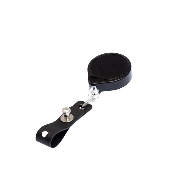 Key-Bak KEYBAK Round MINI-BAK Small Retracting Reel - Black, Belt Clip, Hi-Capacity ID Badge Strap -, 5PK - 0057-006-H