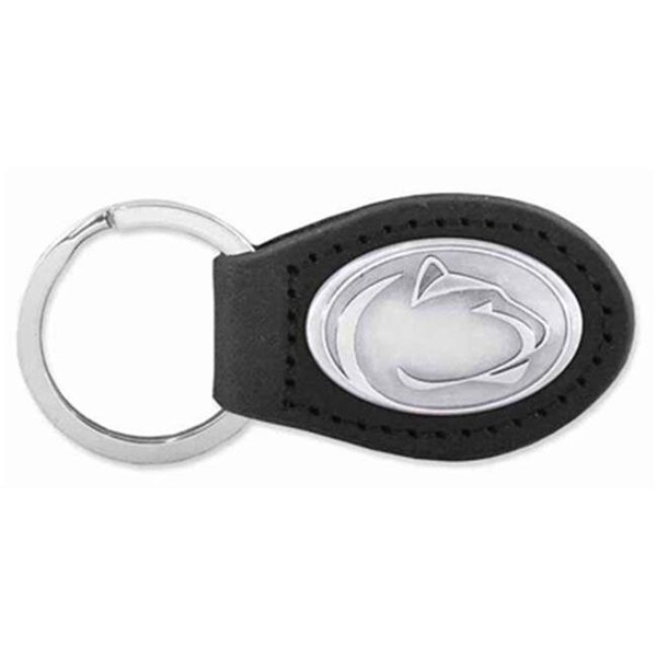 Zeppelinproducts ZeppelinProducts PSU-KL6-BLK Penn State Leather Key Fob; Black - PSU-KL6-BLK