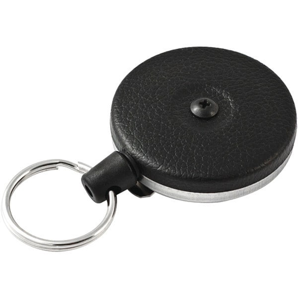 Key-Bak Key Holder, Retractable, PK2, Black, Vinyl/Kevlar Cord, 2 PK - KB485B2PK