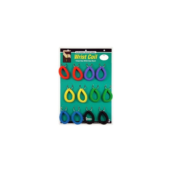 Lucky Line Wrist Coil Key Rings, 12PK - 41012