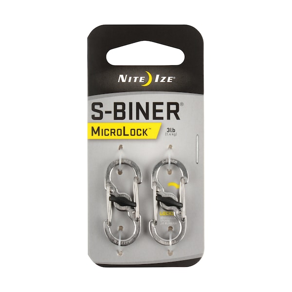 Nite Ize 2023 Nite Ize S-Biner Microlock Stainless Steel, 2 Pack, Stainless - NIT-LSBM-11-2R3