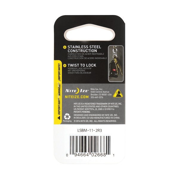 Nite Ize 2023 Nite Ize S-Biner Microlock Stainless Steel, 2 Pack, Stainless - NIT-LSBM-11-2R3