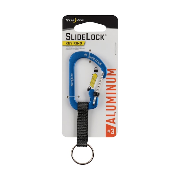 Nite Ize 2023 Nite Ize Slidelock Key Ring Aluminum, Blue - NIT-CSLAW3-03-R6