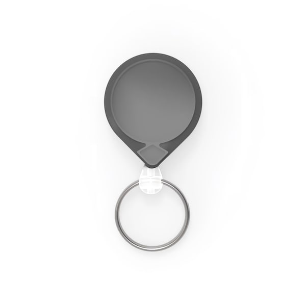 Key-Bak KEYBAK Round MINI-BAK Small Retracting Reel - Gray, Belt Clip Clip, Split Ring, 5PK - 0051-006