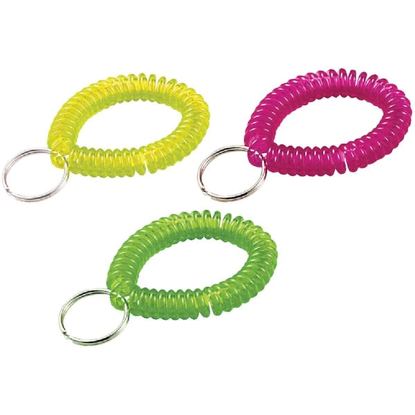 Lucky Line Tempered Steel 7/8 In. Ring Neon Wrist Coil Key Chain - 41006