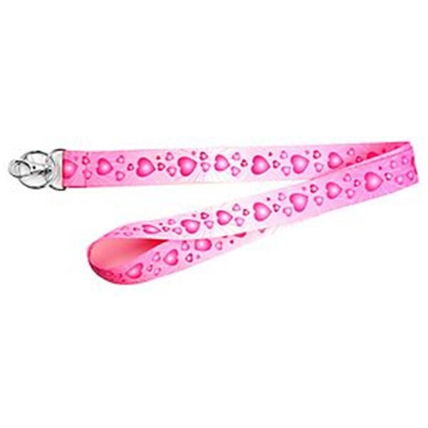 Gb Gifts 18 x 1 in. Lanyard with Metal Clip, Pink Heart - GB564774