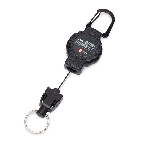 Key-Bak 6-KEY Capacity Retratractable Keychain 3 interchangeable key rings Belt Clip attachment, 24" reach - 0KM2-11A14