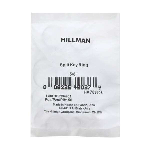 Hillman Hillman Group 703508 0.62 in. 10 SRI Split Key Rings - 5 50 Piece - 703508