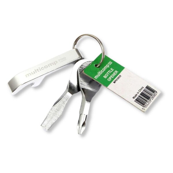 Multicomp Pro Bottle Opener, 3 in 1, PH2/SL6, Aluminum Alloy & Carbon Steel, Household/Workshop/DIY - MP010959