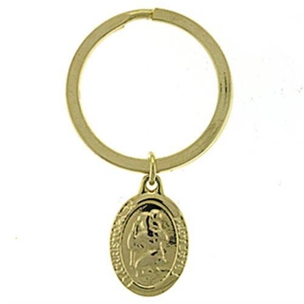 Alamode Unisex Gold Brass Key Ring with No Stone in No Stone - LOA621