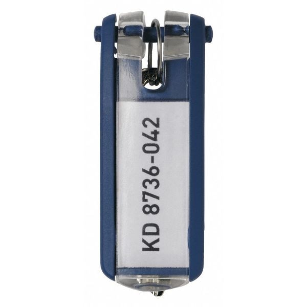 Durable Office Products Key Tag, Blue, Plastic, Open/Close, Unfinished 6 PK - 195707