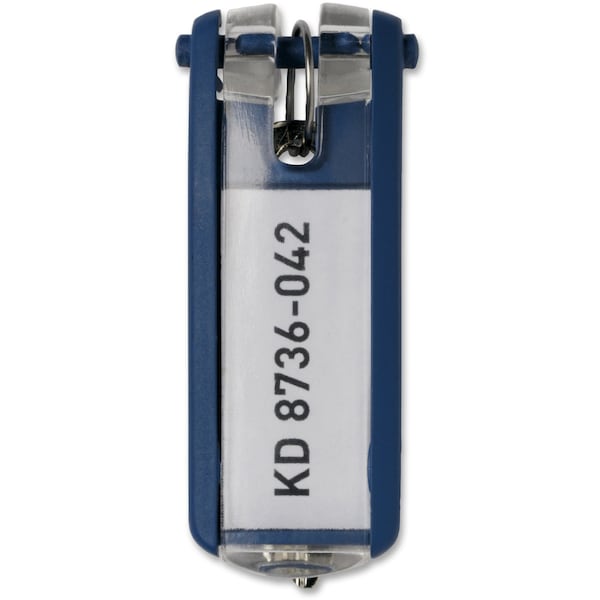 Durable Office Products Key Tag, Blue, Plastic, Open/Close, Unfinished 6 PK - 195707