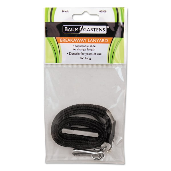 Sicurix Safety Breakaway Lanyard with Hook, 36", Black - BAU65509