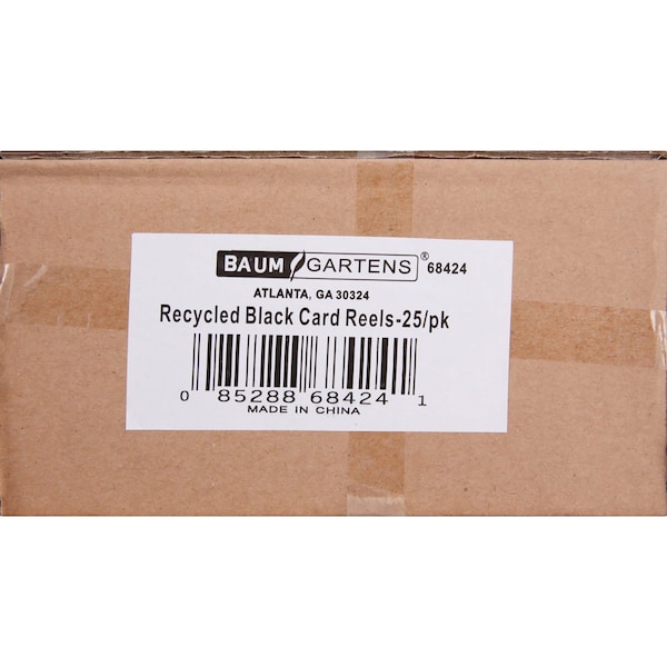 Baumgartens Reel, Badge, Retractable, Bk, PK25, Black, Plastic, Badge Holder, 25 PK - 68424