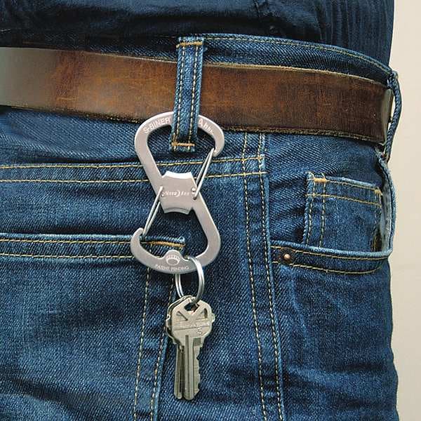 Nite Ize S-Biner Key Clip, Silver, Stainless Steel, Key Holder, Silver Texture - SBO-03-11