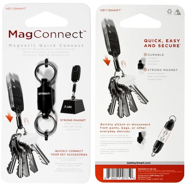 Key Smart KeySmart Mag Connect Steel Black Magnetic Key Holder - KS814-SS