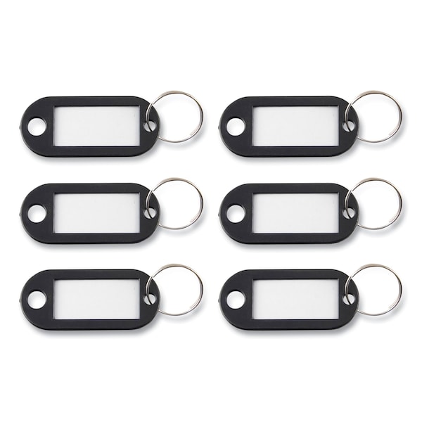 Advantus Key Tags Label Window, 0.88 x 0.19 x 2, Black, 6PK - KEY98017