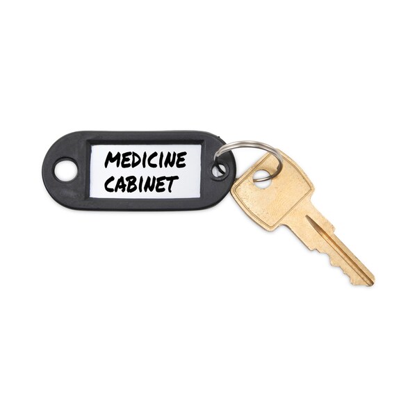 Advantus Key Tags Label Window, 0.88 x 0.19 x 2, Black, 6PK - KEY98017