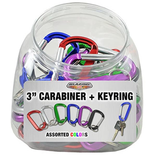 Shawshank Ledz 702105 3 in. Carabineer With Key Ring Display, 48PK - SH576178