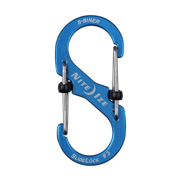 Nite Ize 2023 Nite Ize S-Biner Slidelock Aluminum No 3, Blue - NIT-LSBA3-03-R6